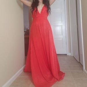 Deep V Maxi Dress